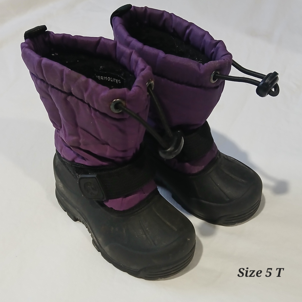 Purple and Black Kids' Winter Boots